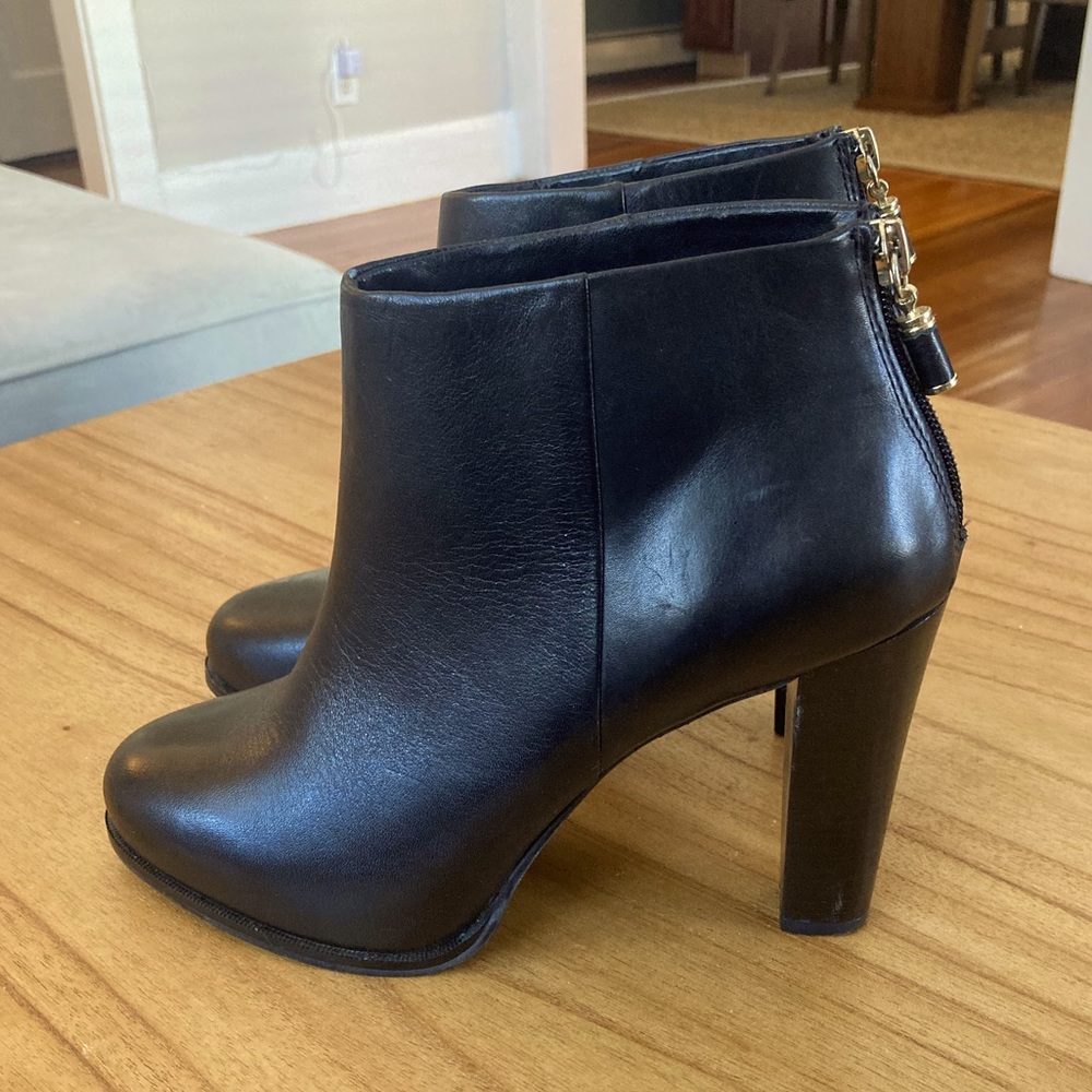 Banana Republic black leather booties, size 8